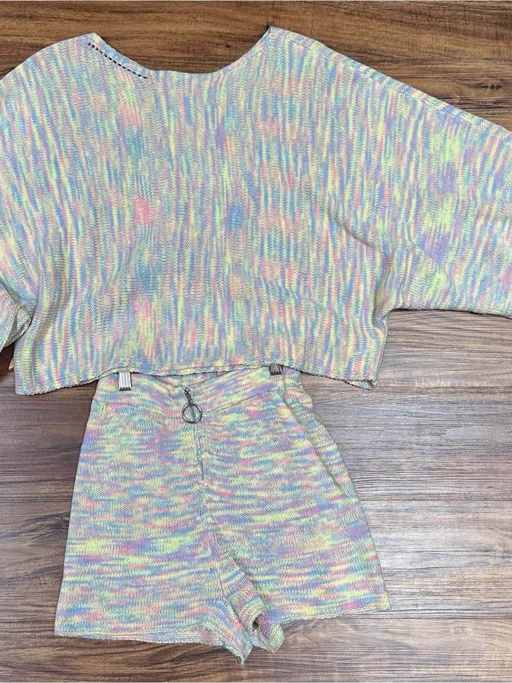 Storia Pastel Multicolor Knit Romper Set